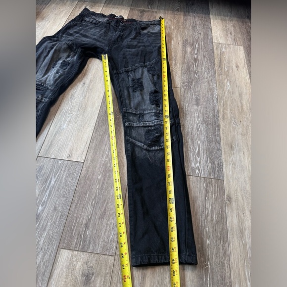 🔥men ARKETYPE 100% Cotton black distressed jeans size 36x32 Excellent condition. - Picture 6 of 9